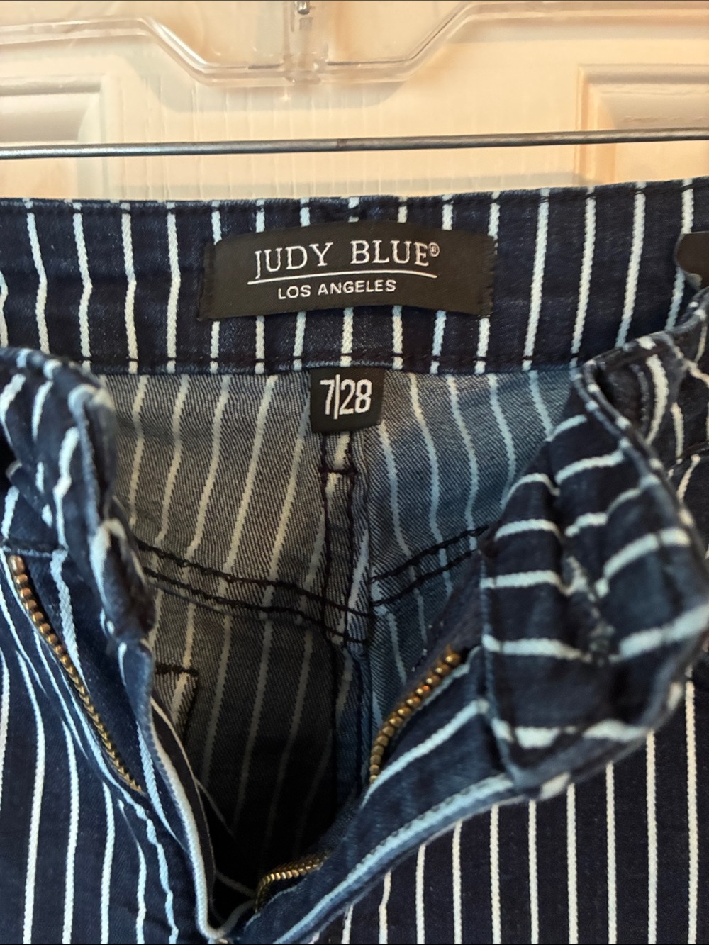 Judy Blue Navy Pinstripe Jeans - Picture 2 of 4